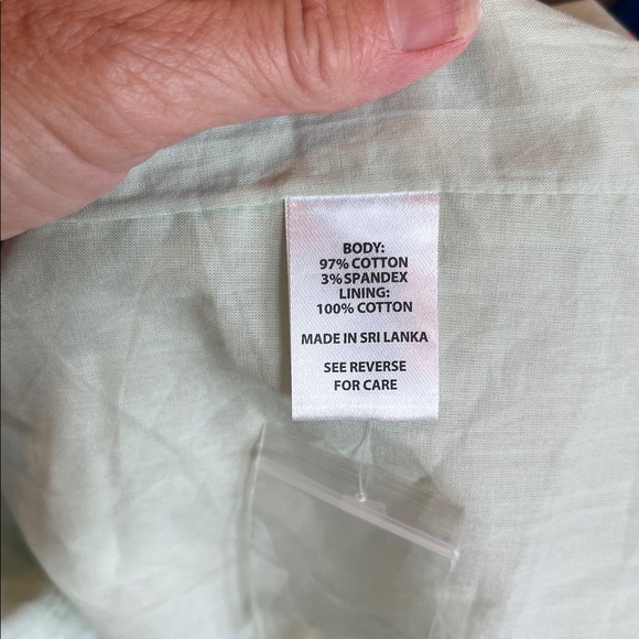 Spartina 449 Pastel Green Cotton Print Dress Ruffle Hem Tie Belt Sleeveless New - Picture 13 of 14